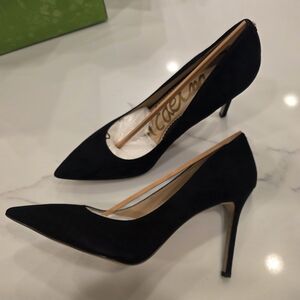 Sam Edelman Hazel Black Suede Heels Pumps Size 11.5 NWT